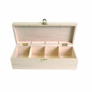 Wooden Tea Box – 4 Compartment Storage Box