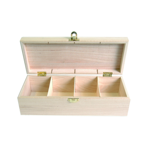 Wooden Tea Box – 4 Compartment Storage Box