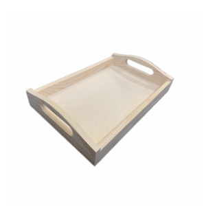 Wooden Serving Trays with Curved Sides & Cut-Out Handles