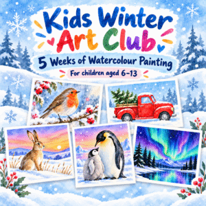 Kids Winter Watercolour Art Club – Saturday Session 1 | 10:00–11:15am